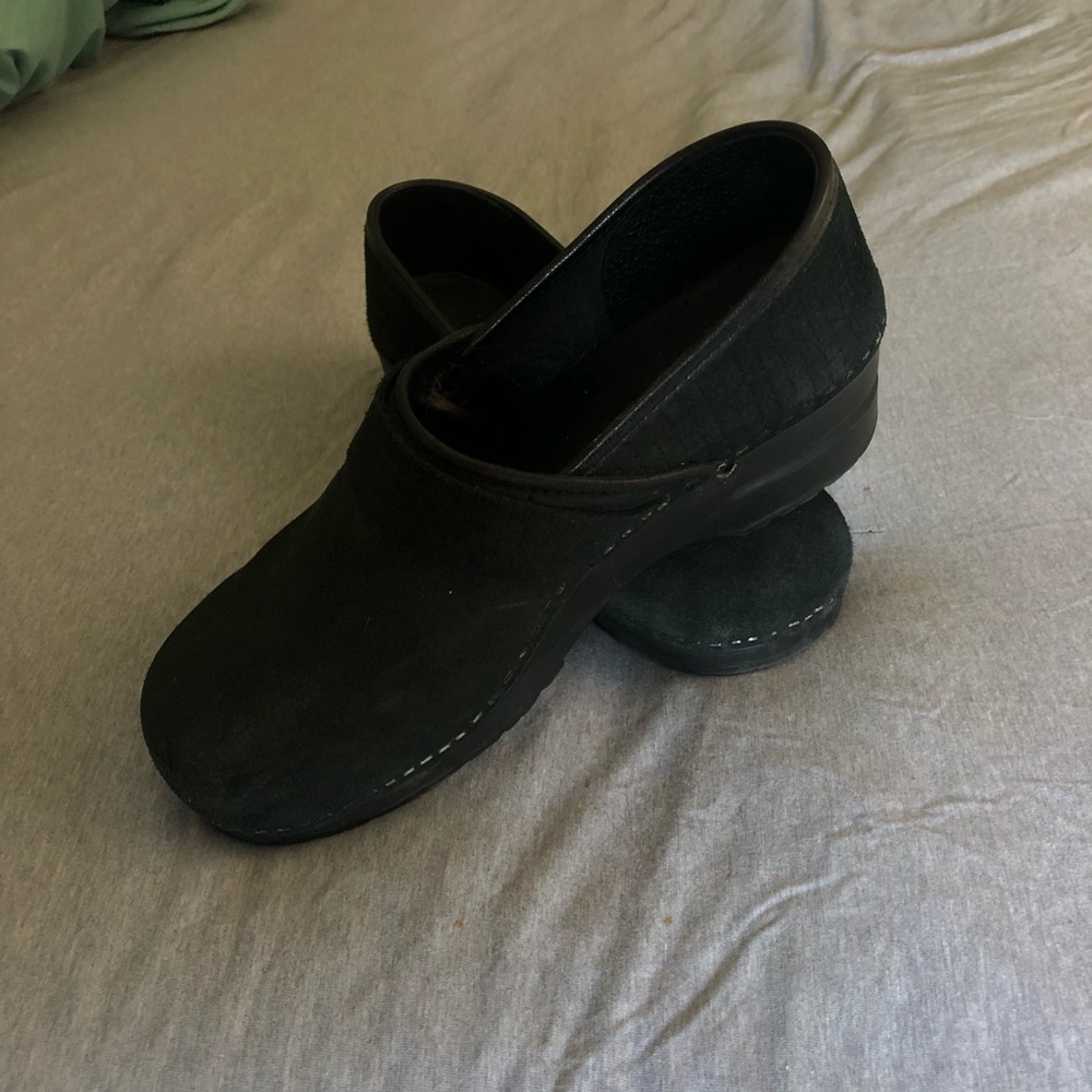 Sanita Black Suede Clog Mules - Picture 6 of 6